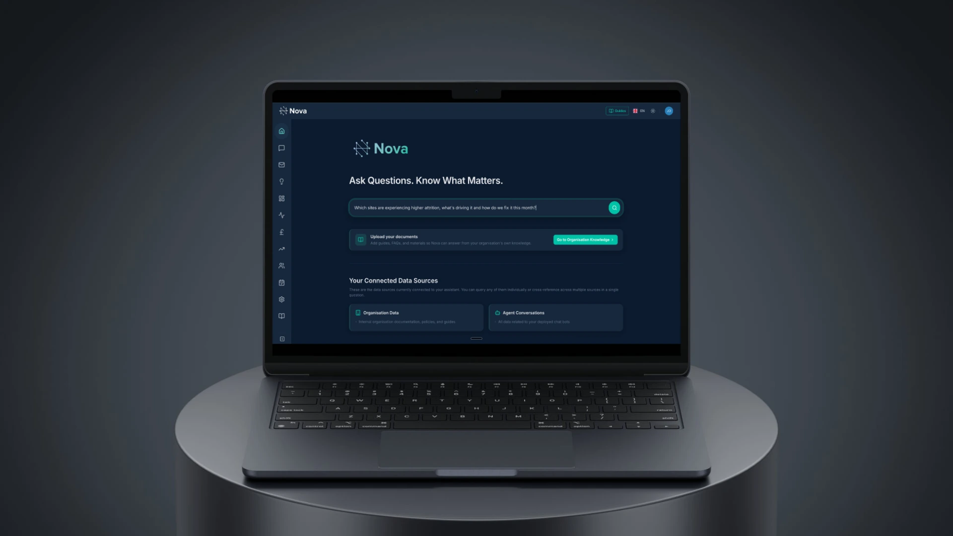 Nova intelligence platform displayed on a laptop